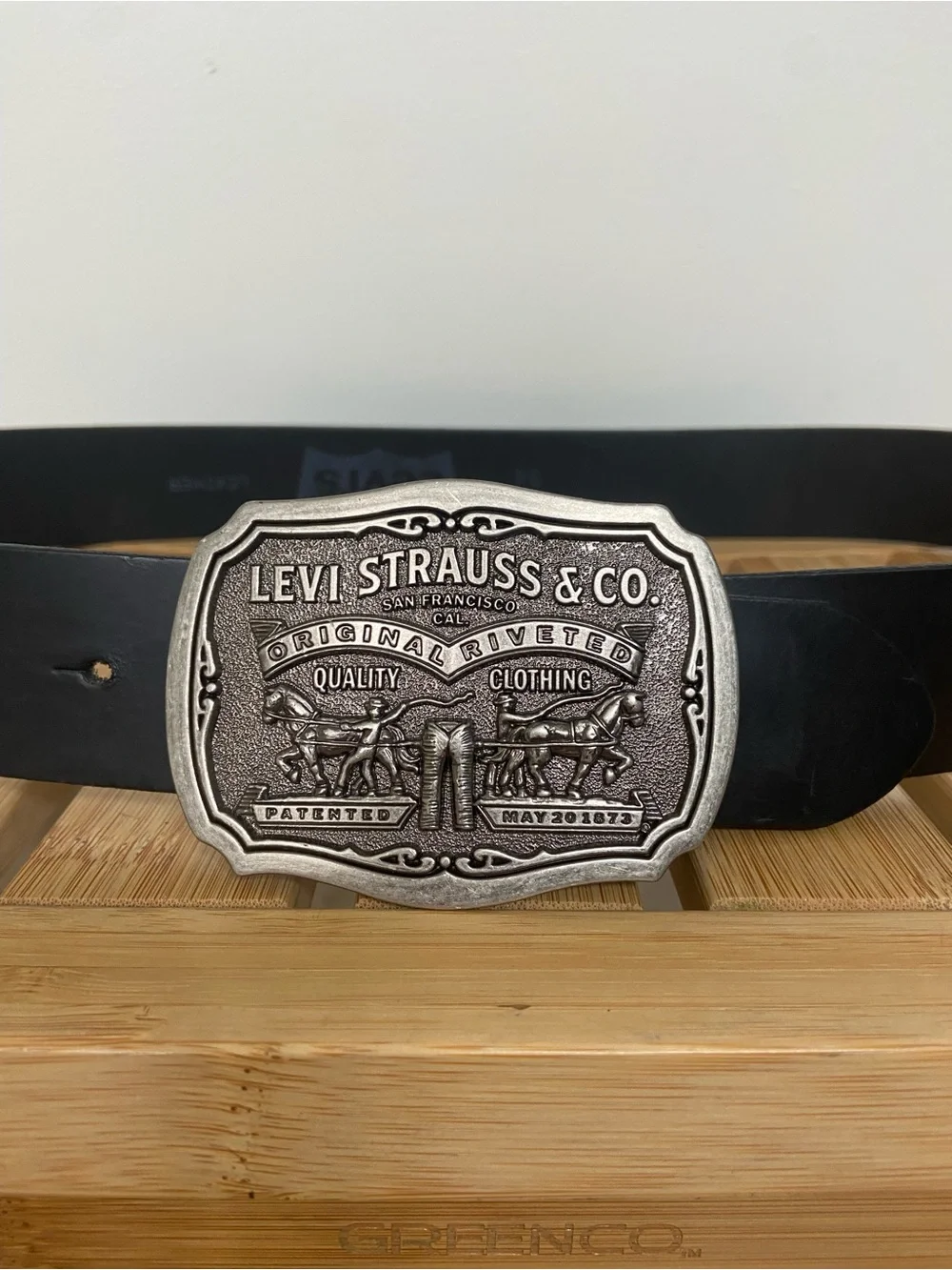 Vintage Levi’s Two Horse Leather Belt 34 Limited Edition Buckle Western